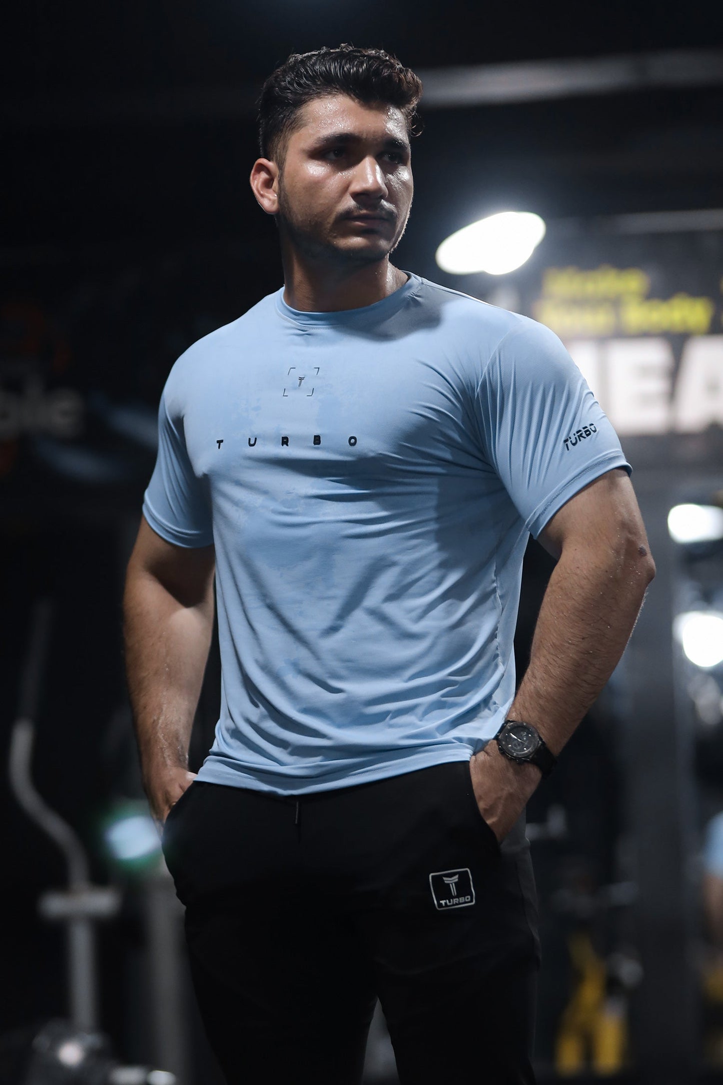 Turbo Scan Energy Breathable Mesh Dry-Fit Tee In Sky Blue