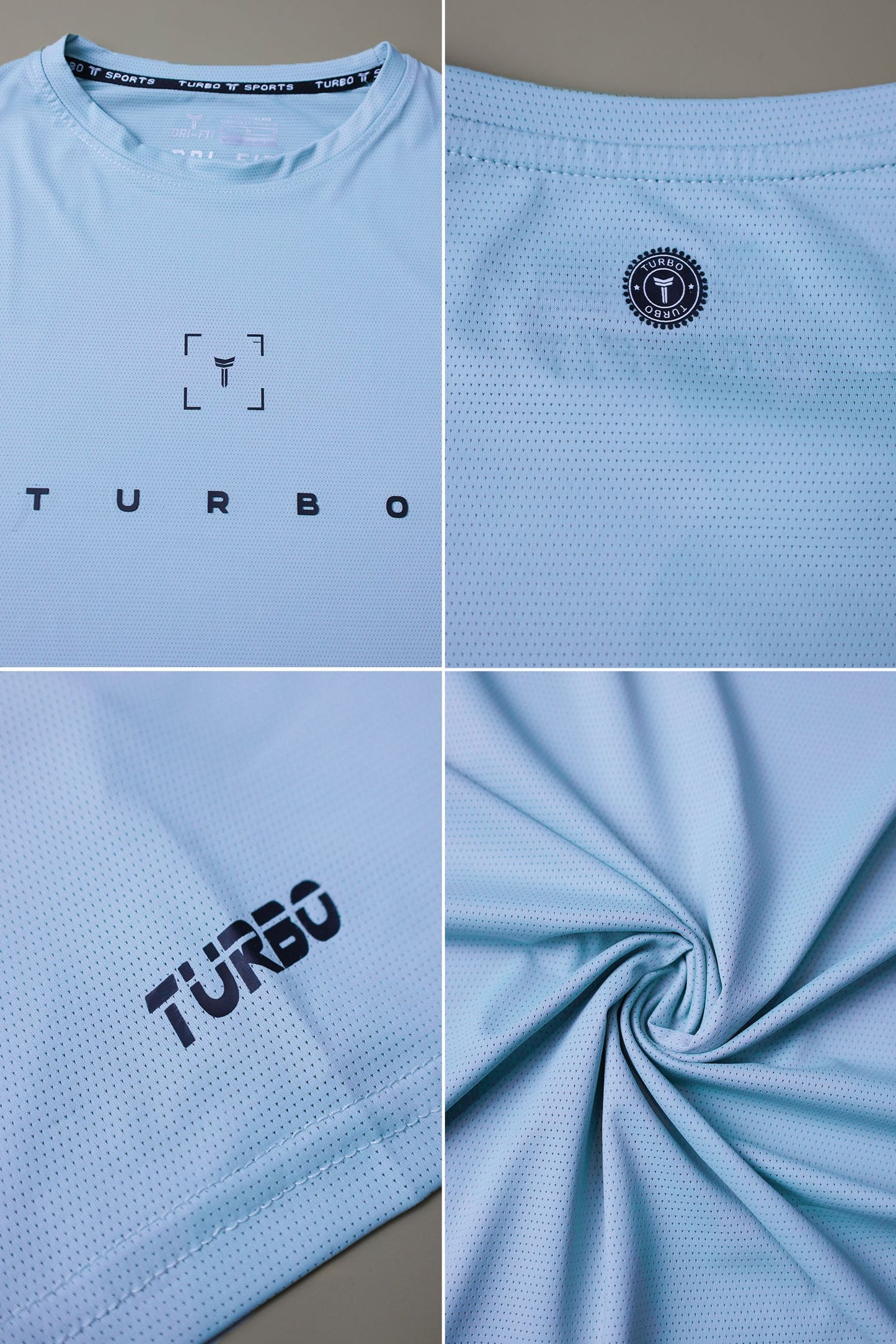 Turbo Scan Energy Breathable Mesh Dry-Fit Tee In Sky Blue