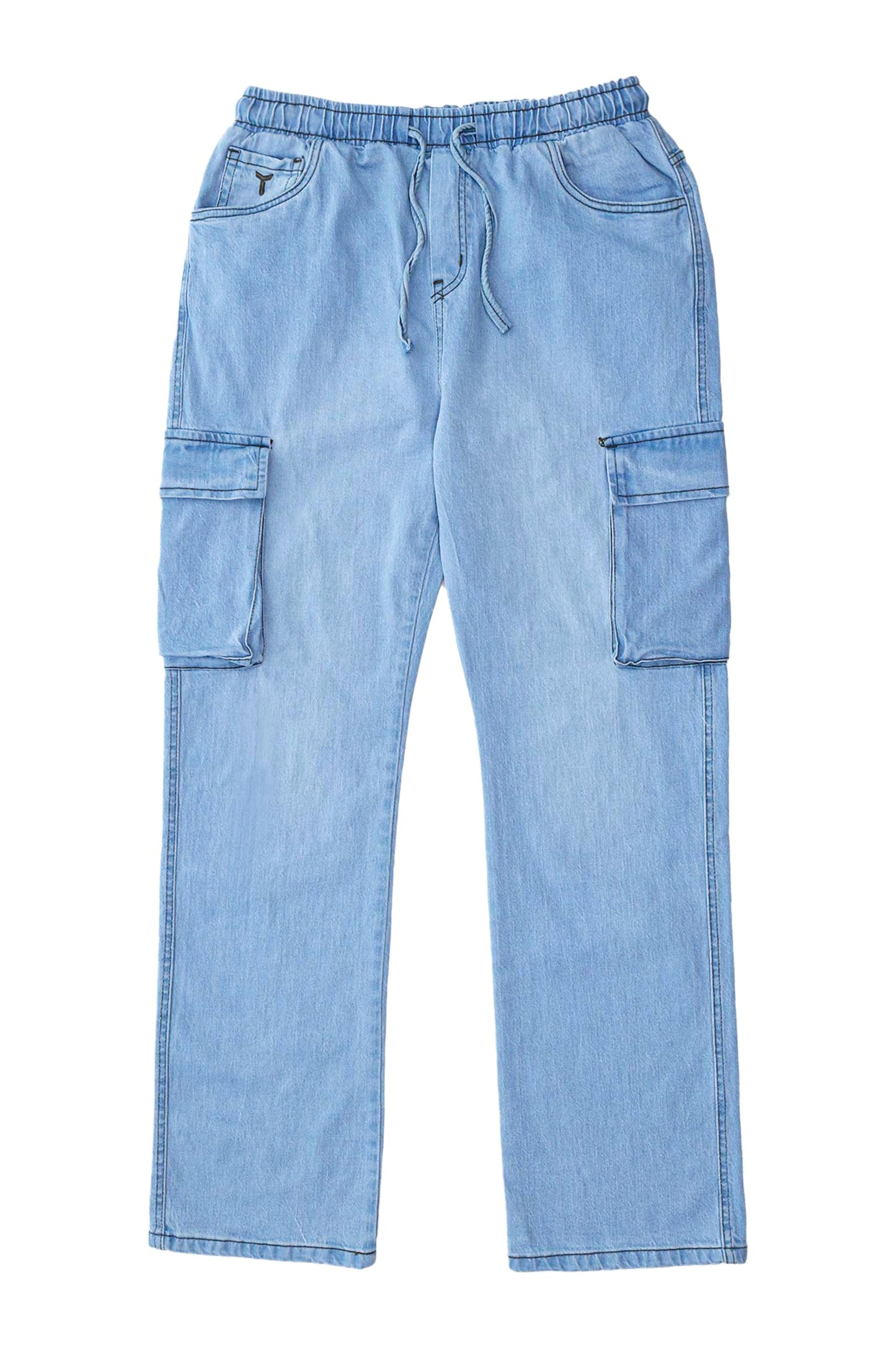 Turbo 7 Pocket Baggy Style Jeans in Sky Blue