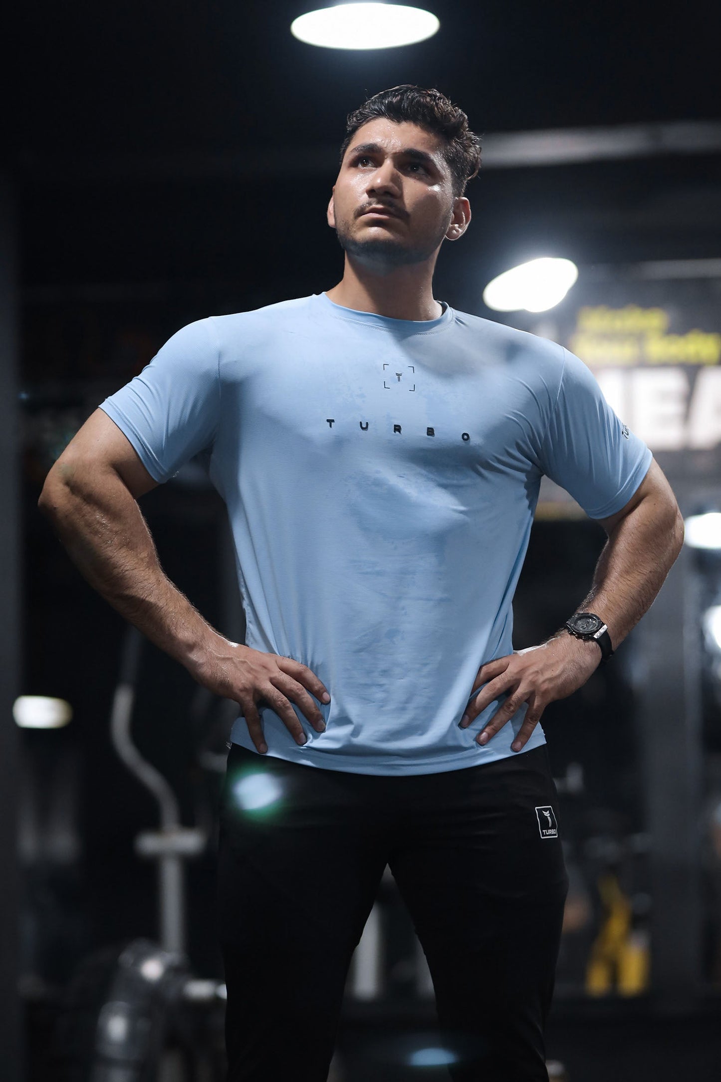 Turbo Scan Energy Breathable Mesh Dry-Fit Tee In Sky Blue