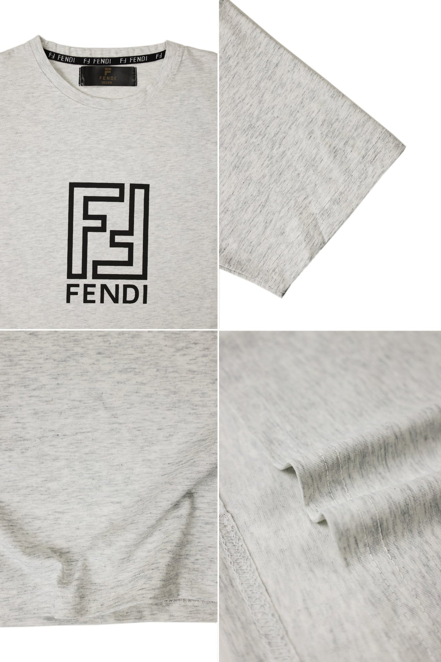 Fndi Labyrinth Monogram Classic Crew Neck Tee