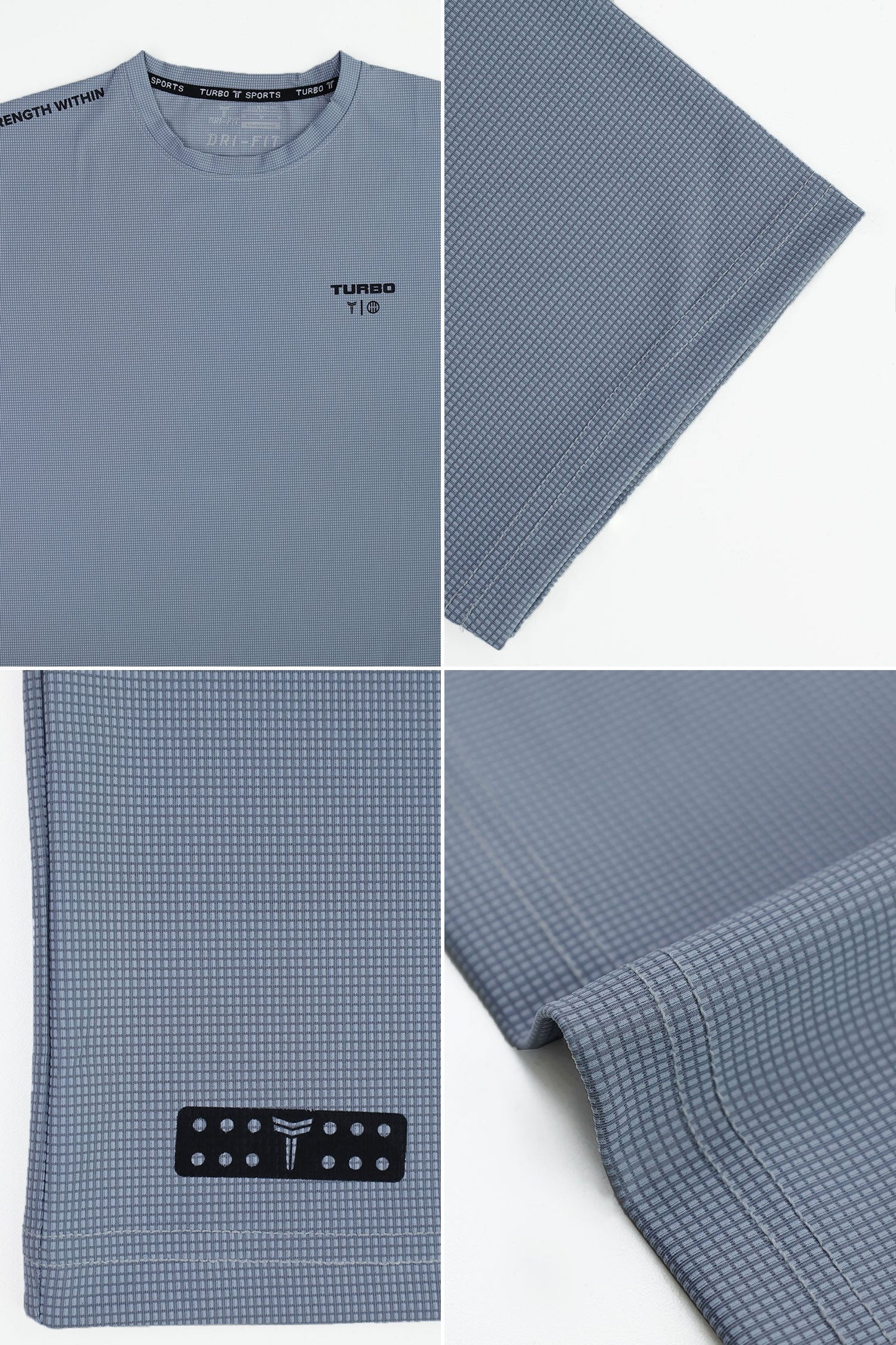 Turbo 'Strength Within' Performance Dry-Fit Tee In Slate Grey