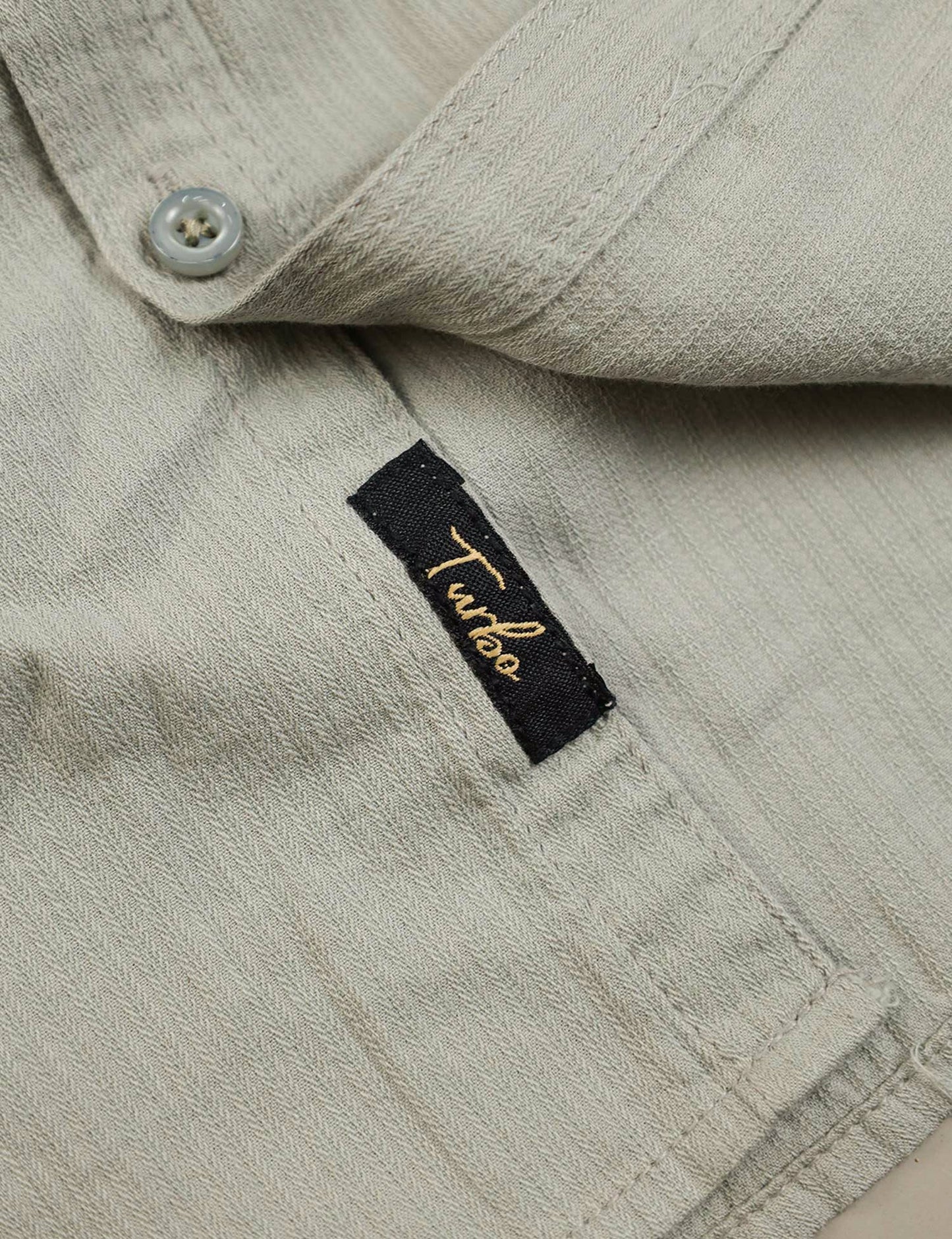 Turbo Self Lining Long Sleeve Cotton Casual Shirt In Slate Grey