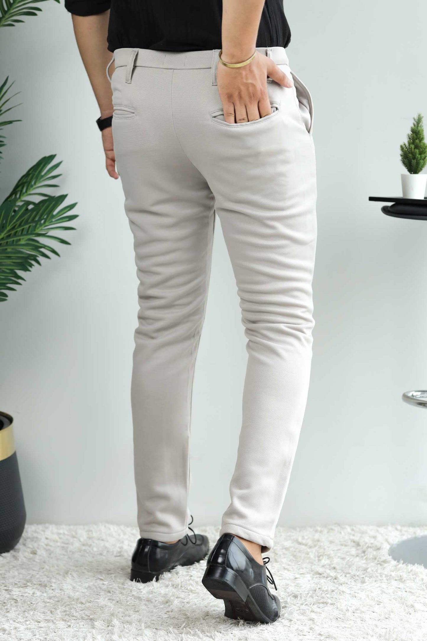 Elegant Self Texture Knitted Cotton Ankle fit Pant