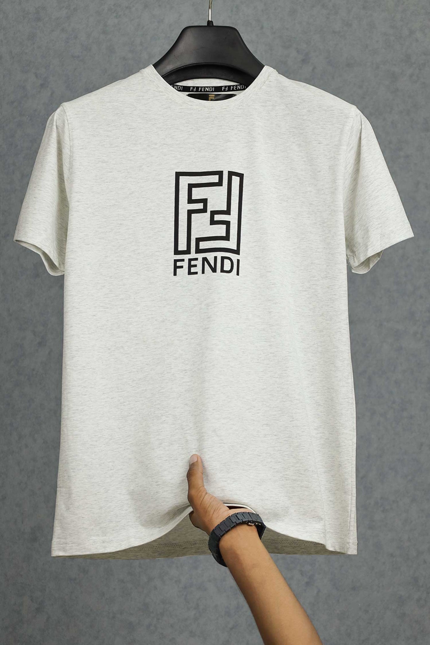 Fndi Labyrinth Monogram Classic Crew Neck Tee