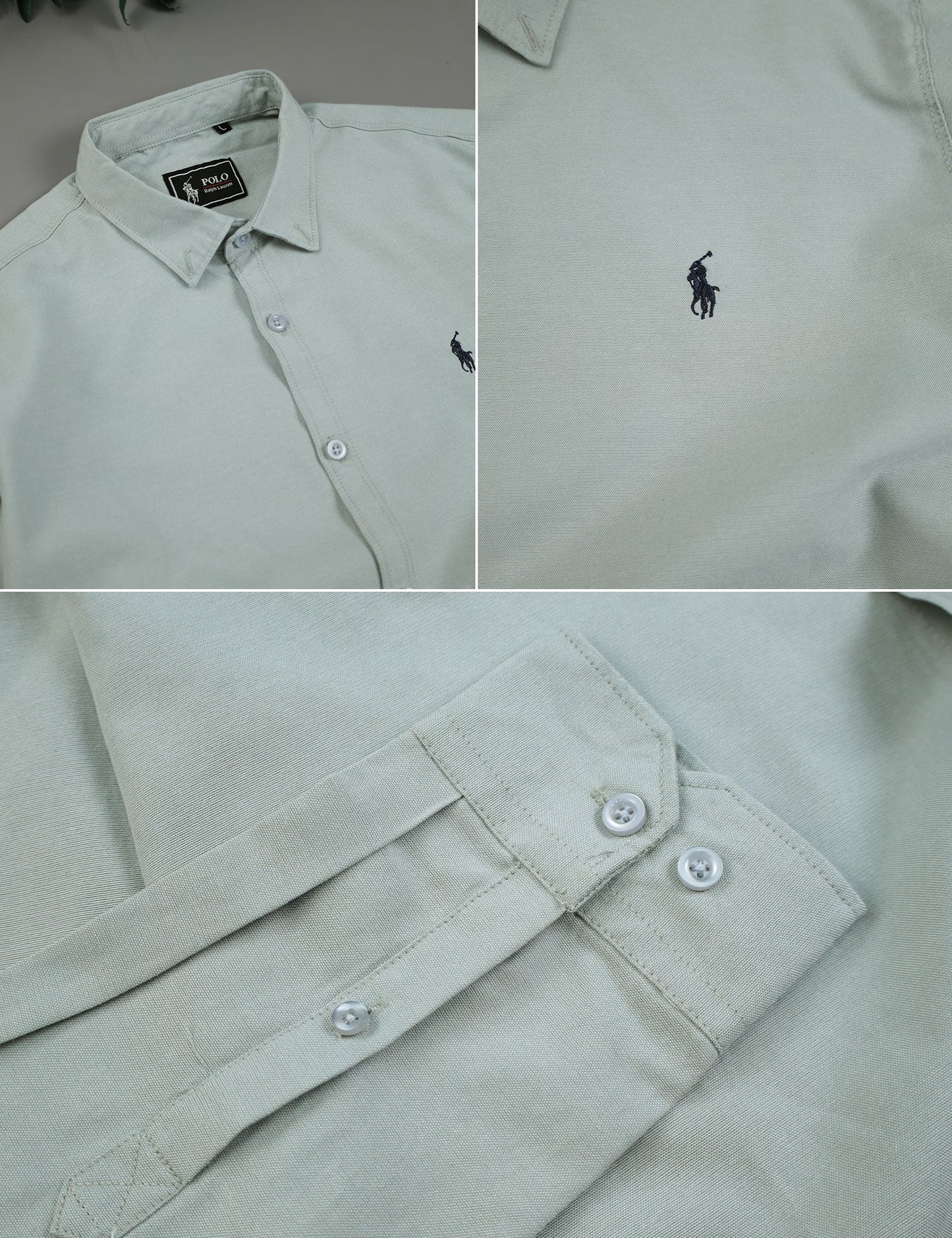 Polo Rph Lren Custom SlimFit Casual Shirt In Stone Grey