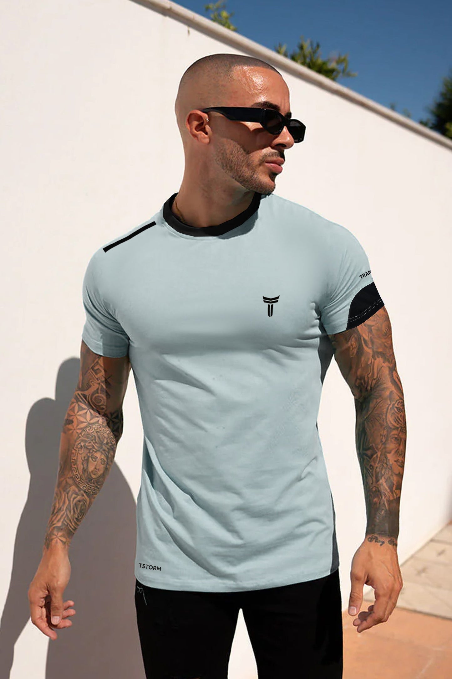Turbo T-Storm Performance Climalite Dry-Fit Tee In Stone Grey