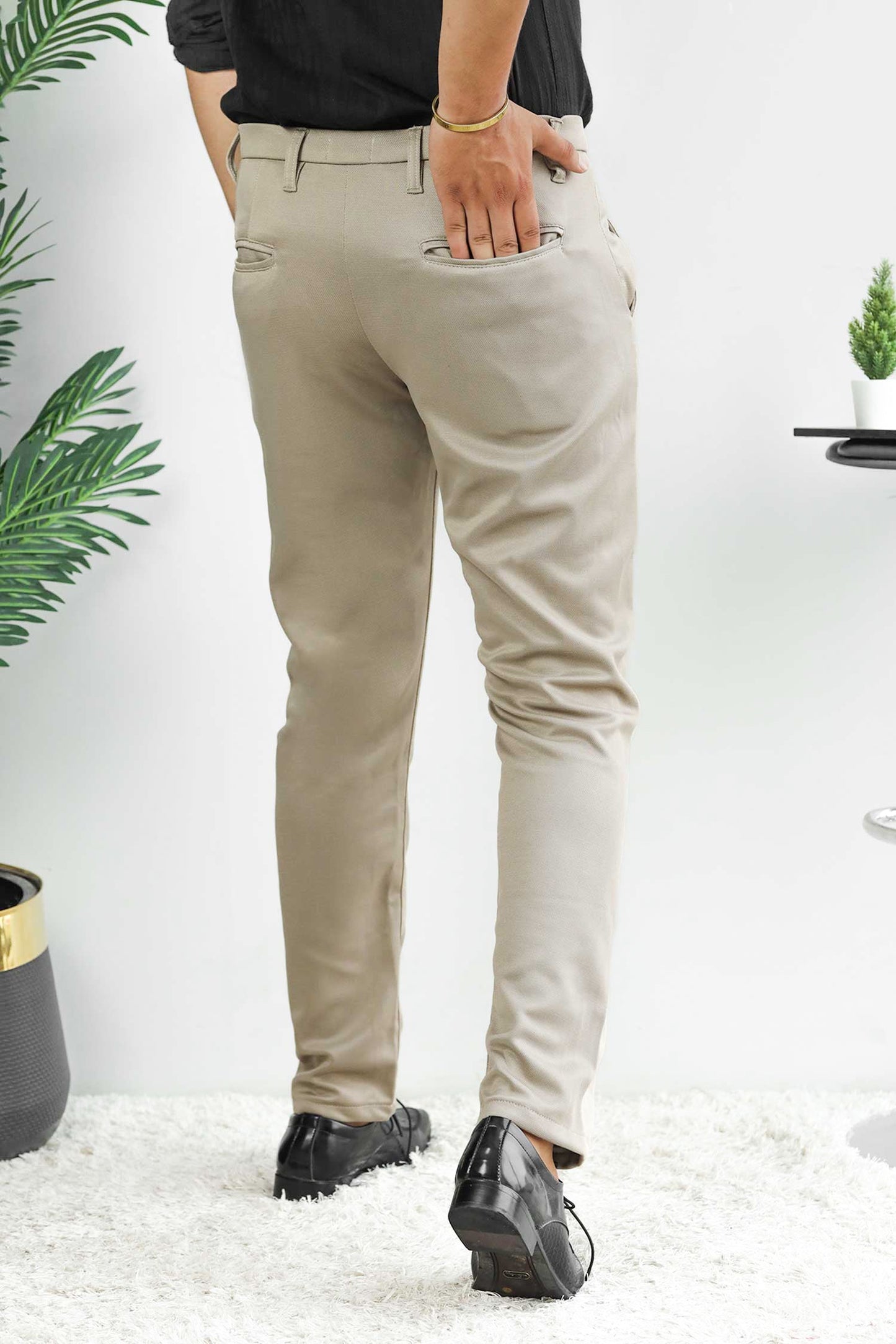 Elegant Self Texture Knitted Cotton Ankle fit Pant