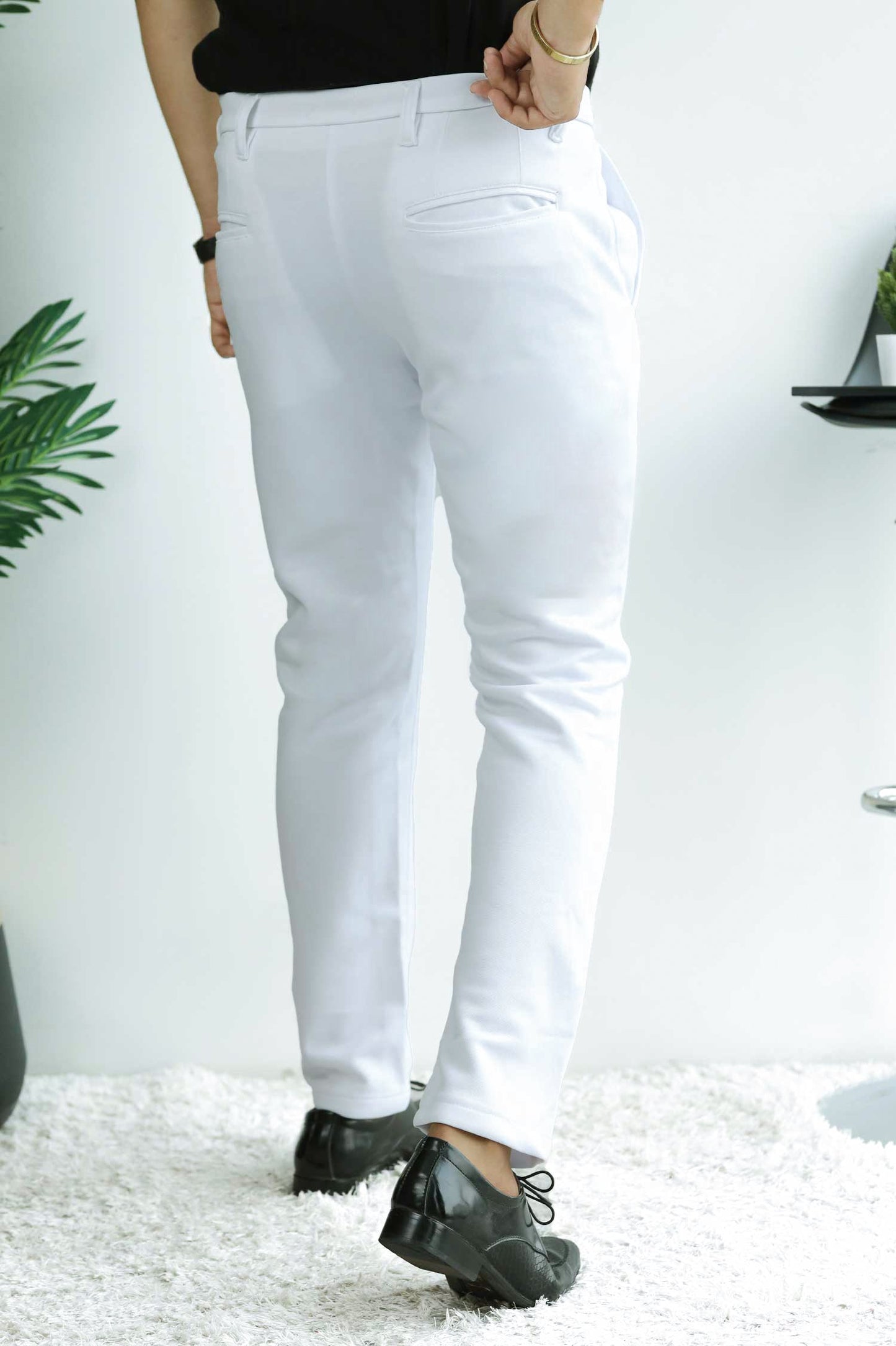 Elegant Self Texture Knitted Cotton Ankle fit Pant