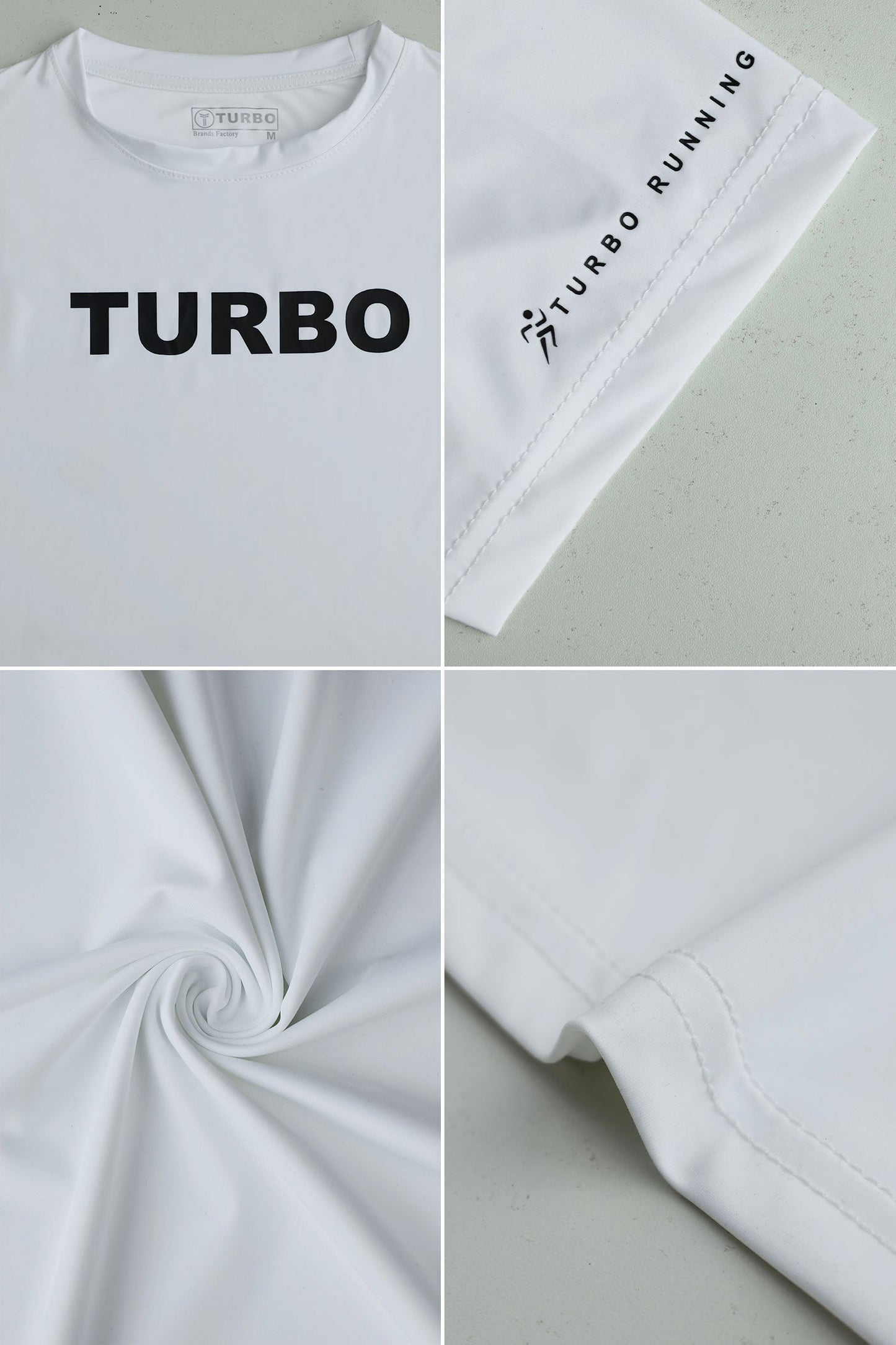 Turbo 'The Running Club' Performance Dry-Fit Tee In White