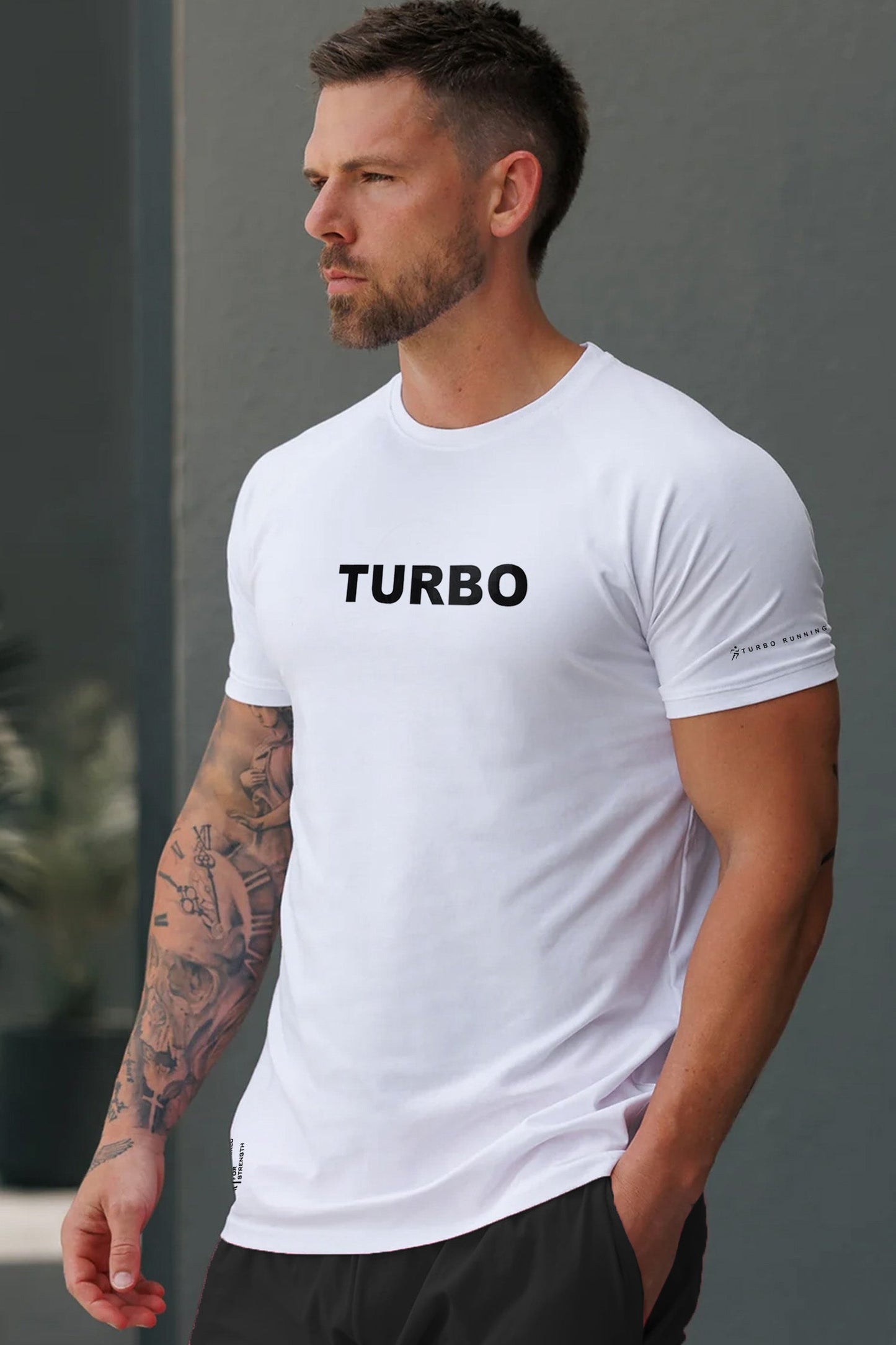 Turbo 'The Running Club' Performance Dry-Fit Tee In White