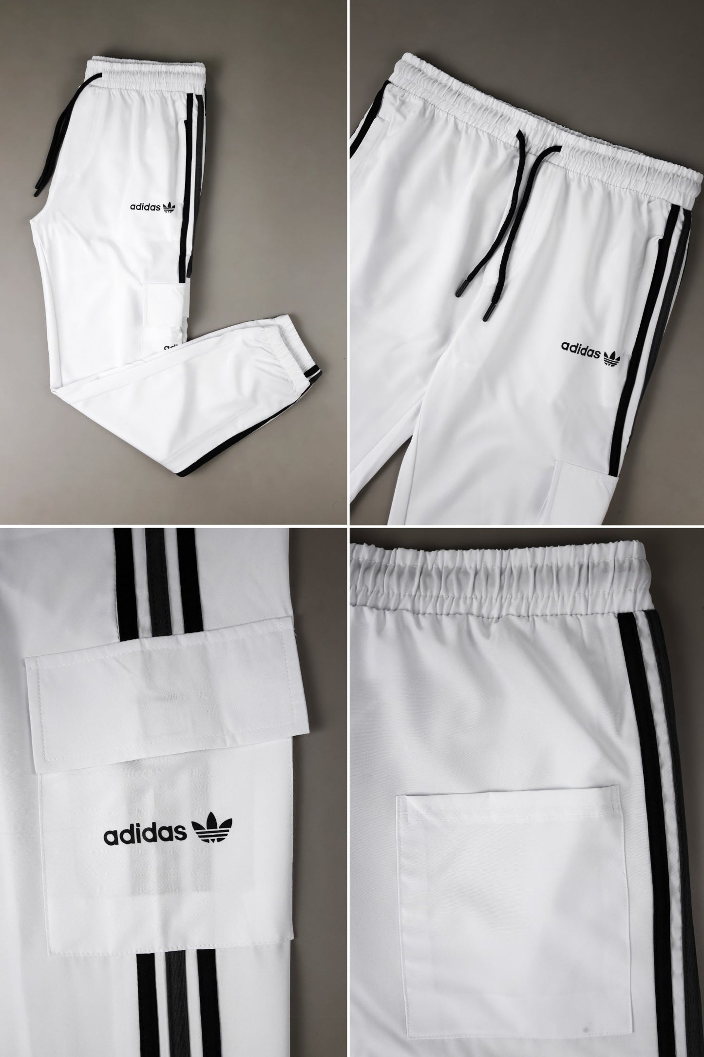 Adds Micro Stripes Slimfit Imported Sportswear Trouser In White