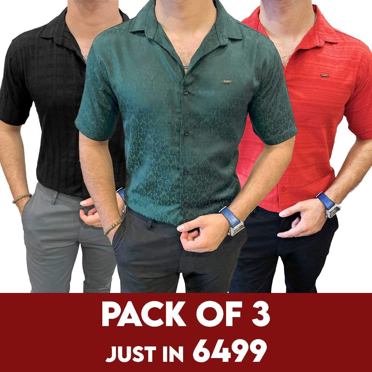 PACK OF 3 | Turbo Premium Casual Shirts