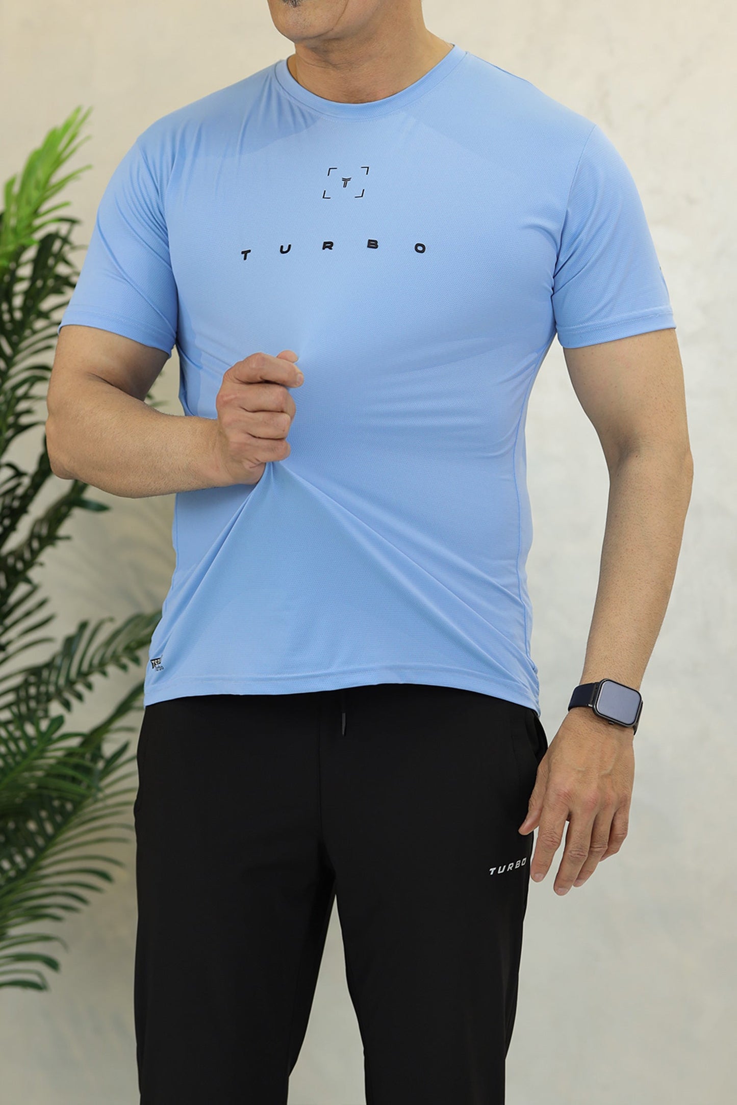 Turbo Scan Energy Breathable Mesh Dry-Fit Tee In Sky Blue