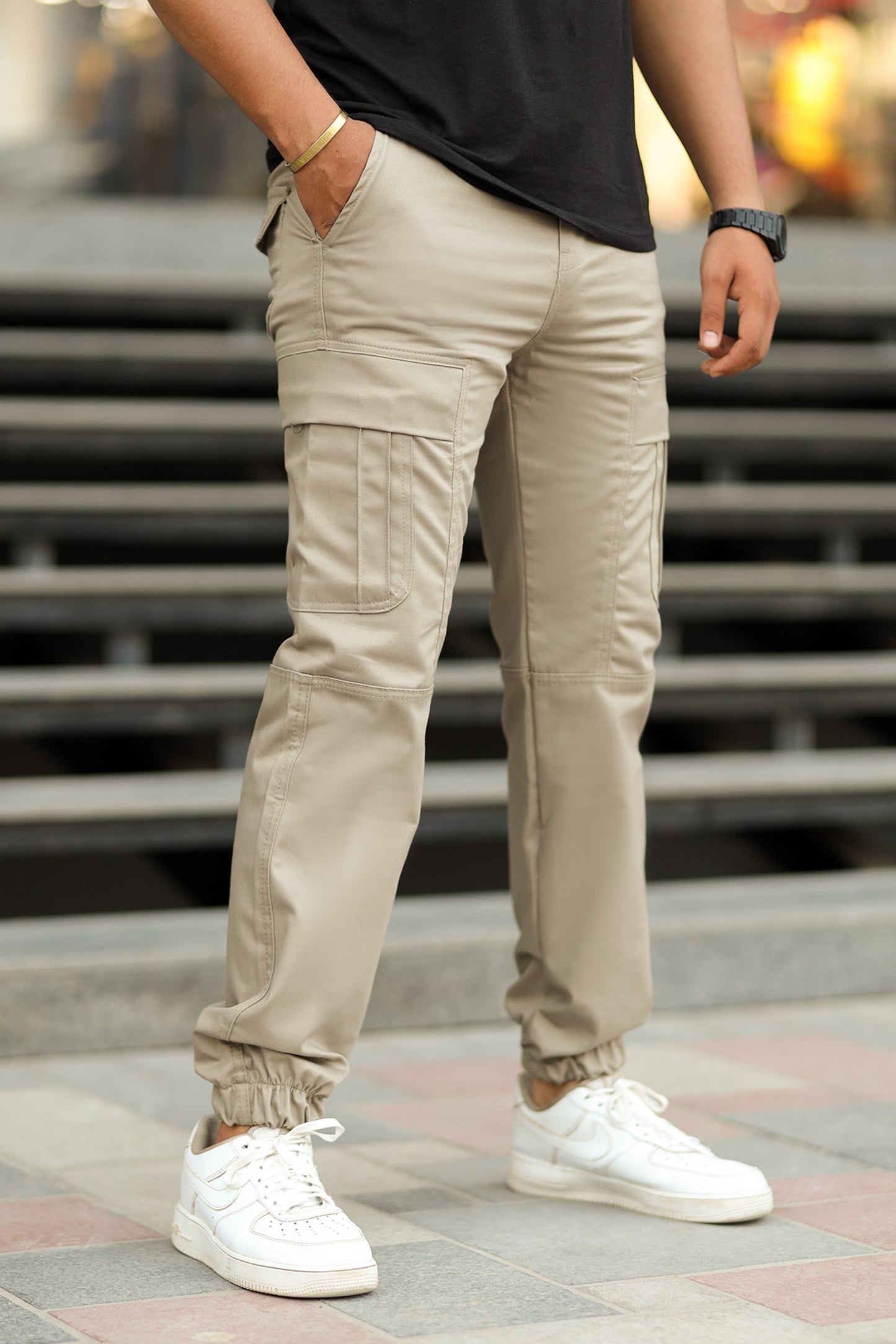 Turbo's Essential Baggy Fit Cargo Trouser In Dark Skin