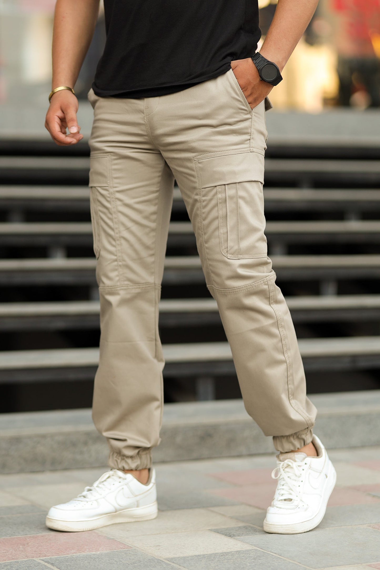 Turbo's Essential Baggy Fit Cargo Trouser In Dark Skin