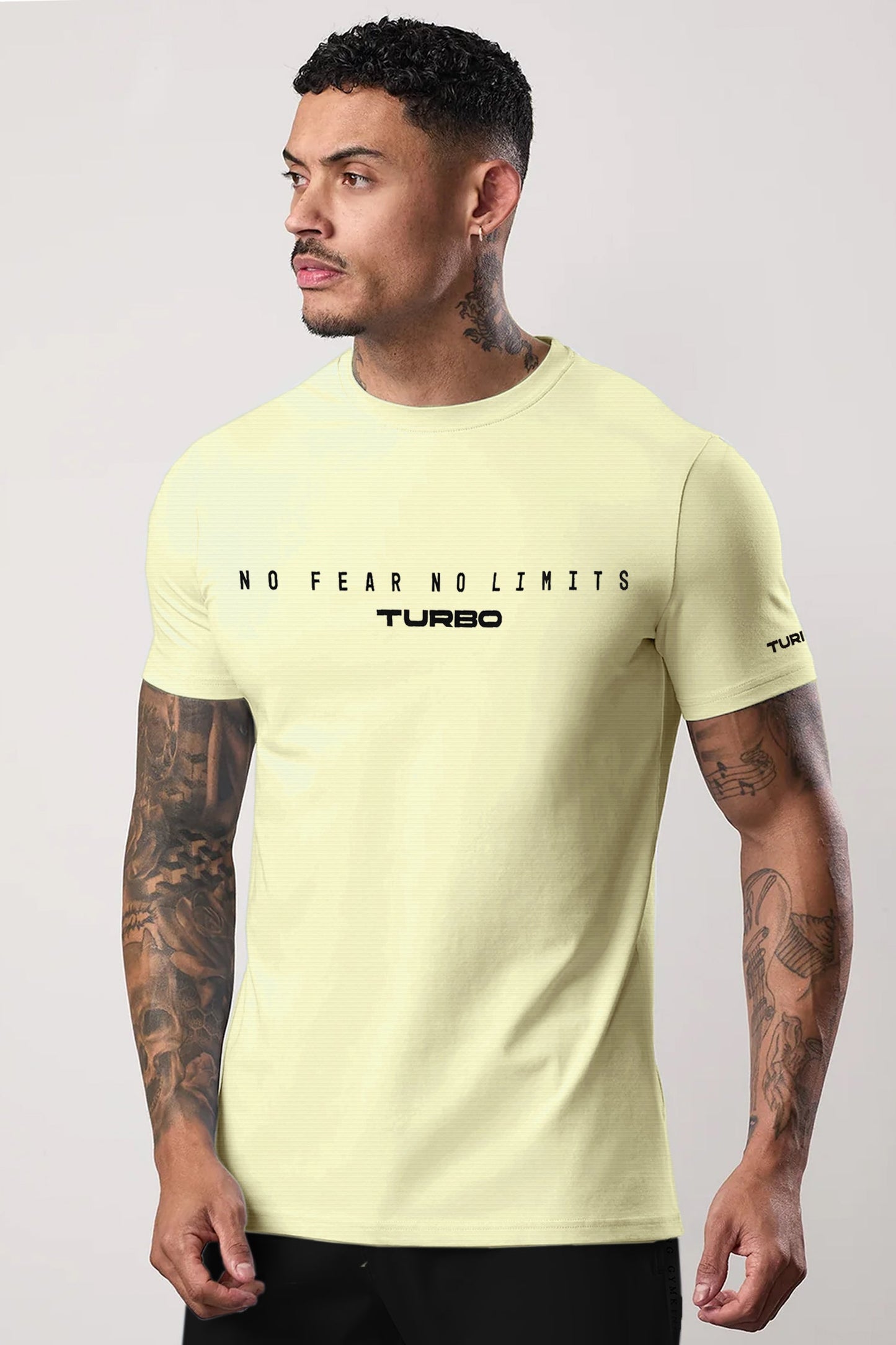 Turbo Motivational Quote ClimaCool Dry-Fit Tee In Light Yellow