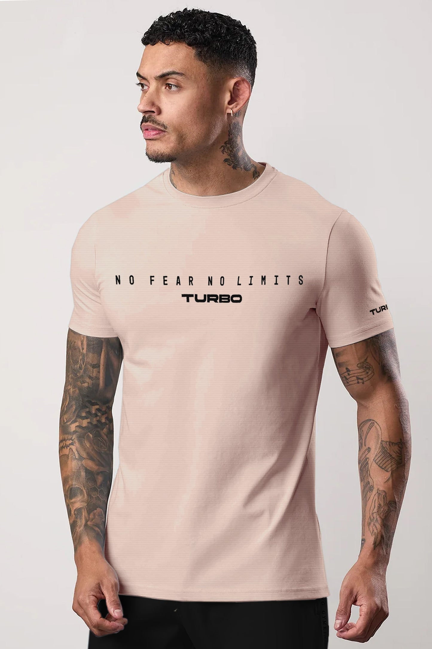 Turbo Motivational Quote ClimaCool Dry-Fit Tee In Light Pink