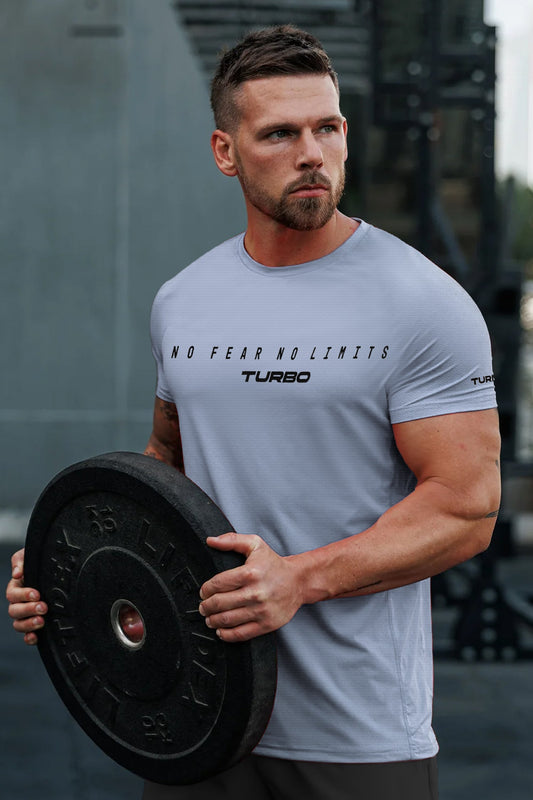 Turbo Motivational Quote ClimaCool Dry-Fit Tee In Sky Blue
