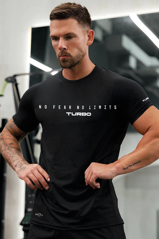Turbo Motivational Quote ClimaCool Dry-Fit Tee In Black