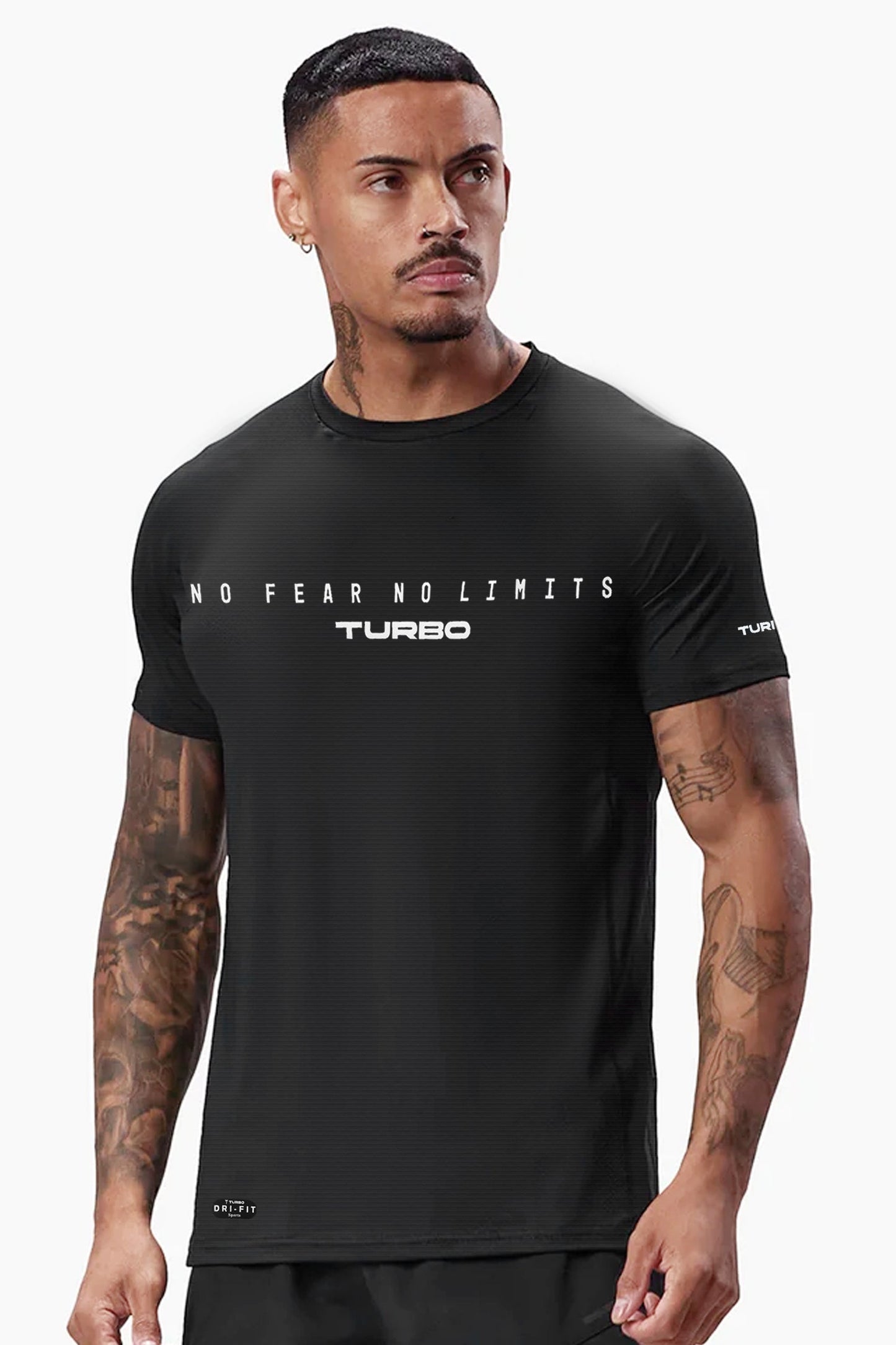 Turbo Motivational Quote ClimaCool Dry-Fit Tee In Black