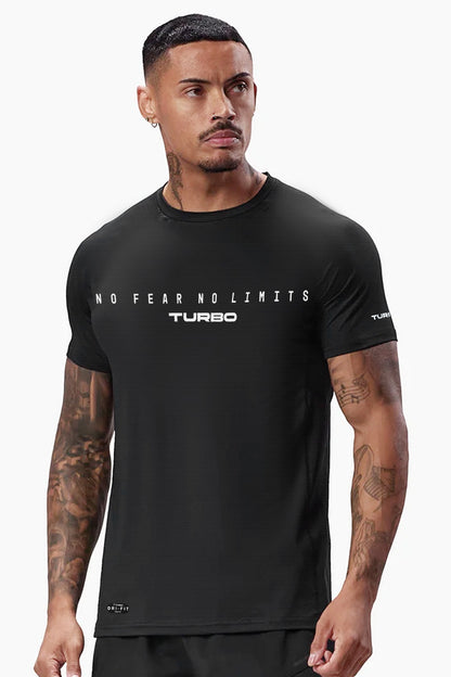 Turbo Motivational Quote ClimaCool Dry-Fit Tee In Black