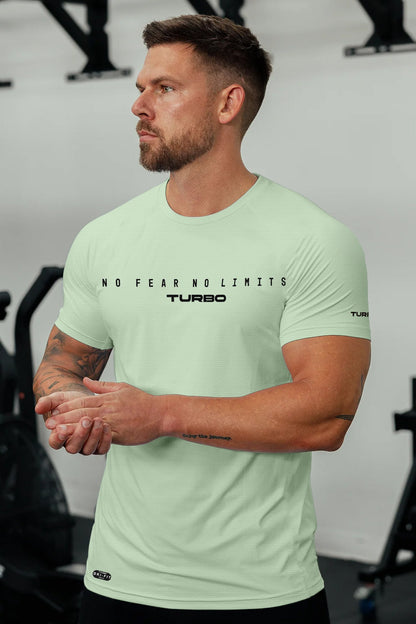 Turbo Motivational Quote ClimaCool Dry-Fit Tee In Sea Foam