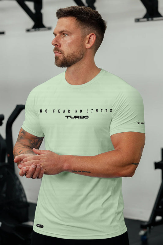 Turbo Motivational Quote ClimaCool Dry-Fit Tee In Sea Foam