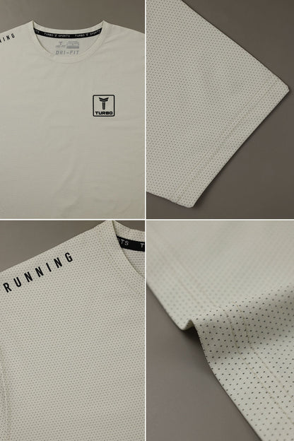 Turbo 'Aero-Flow' Perforated Running Dry-Fit Tee In Beige