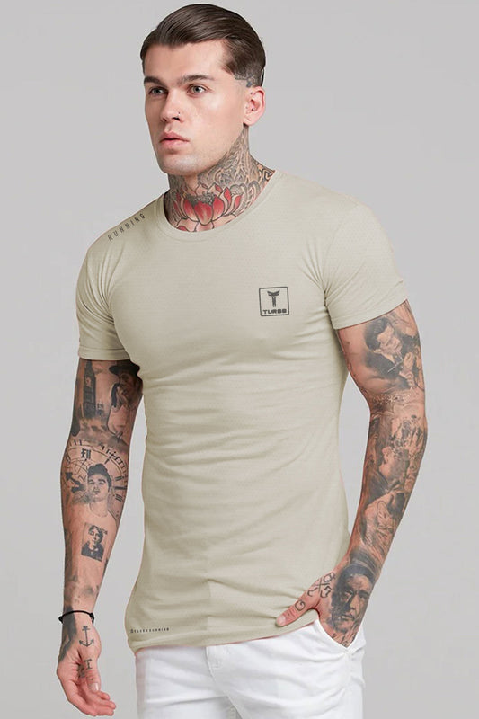 Turbo 'Aero-Flow' Perforated Running Dry-Fit Tee In Beige