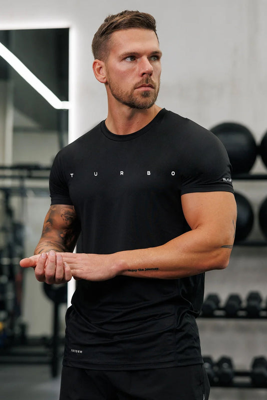 Turbo Multi-Sport Versatile Performance Dry-Fit Tee In Black