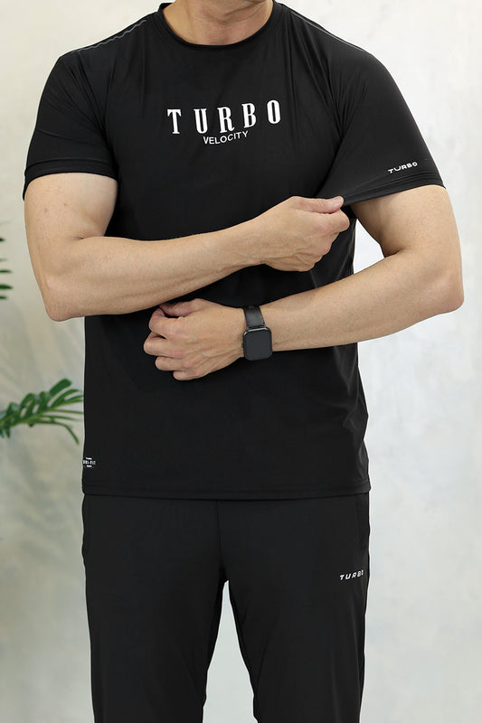 Turbo High Intensity Training & Running Dry-Fit Tee In Black