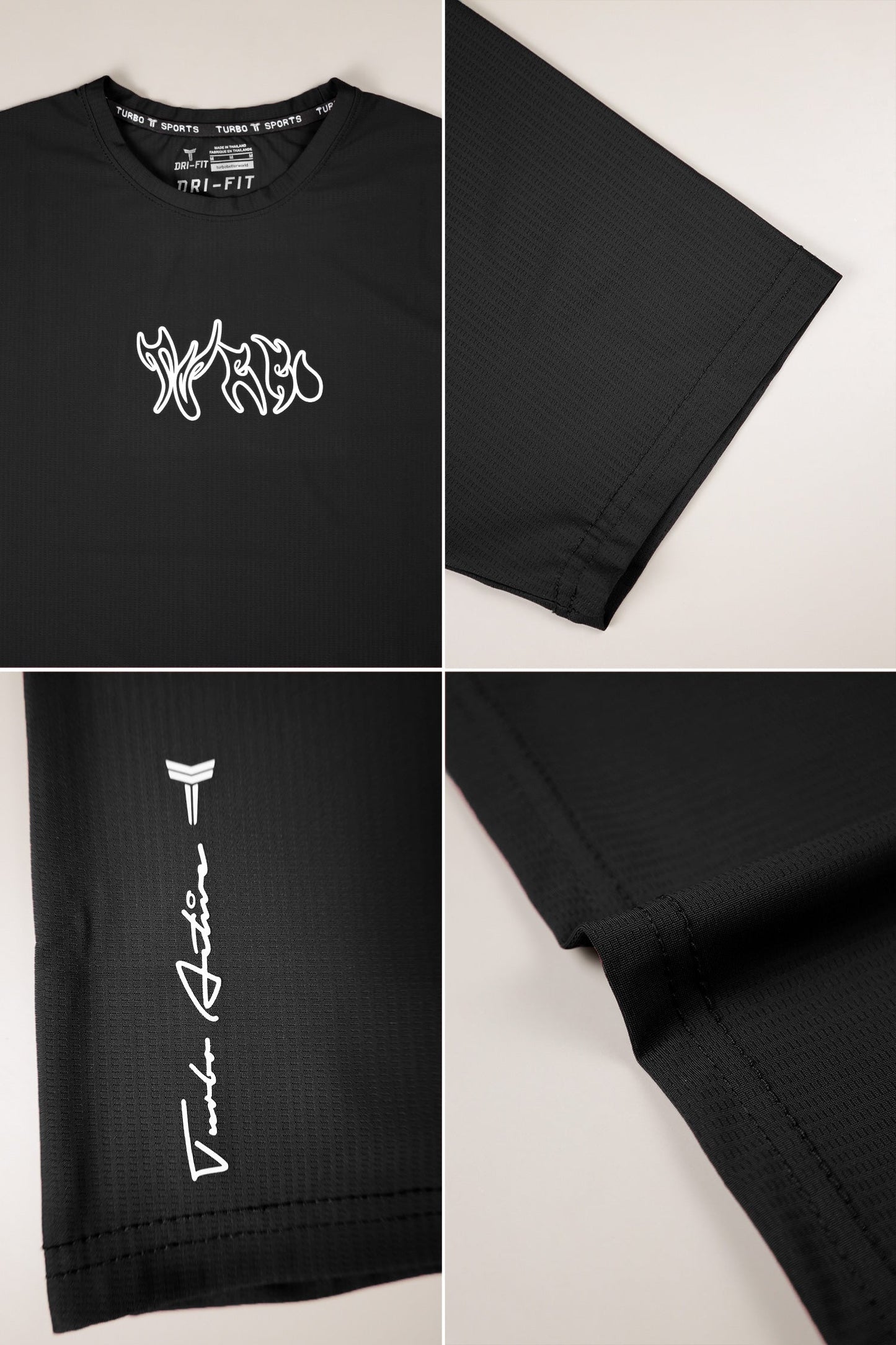 Turbo 'Action-Ready' Graphic Mesh Dry-Fit Tee In Black