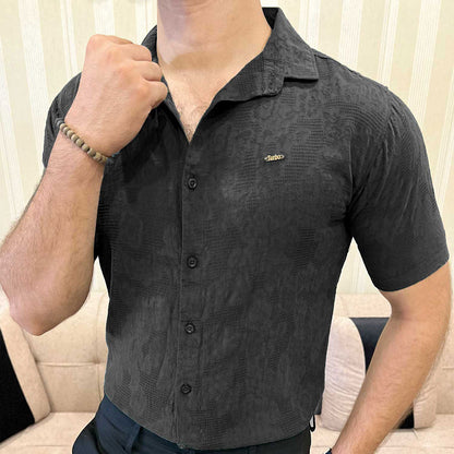 Turbo Artistic Touch Comfort Casual Shirt In Black