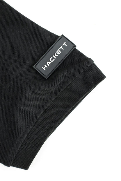 Hackt Lndn AMR Performance Zip-Placket Men's Polo Shirt In Black