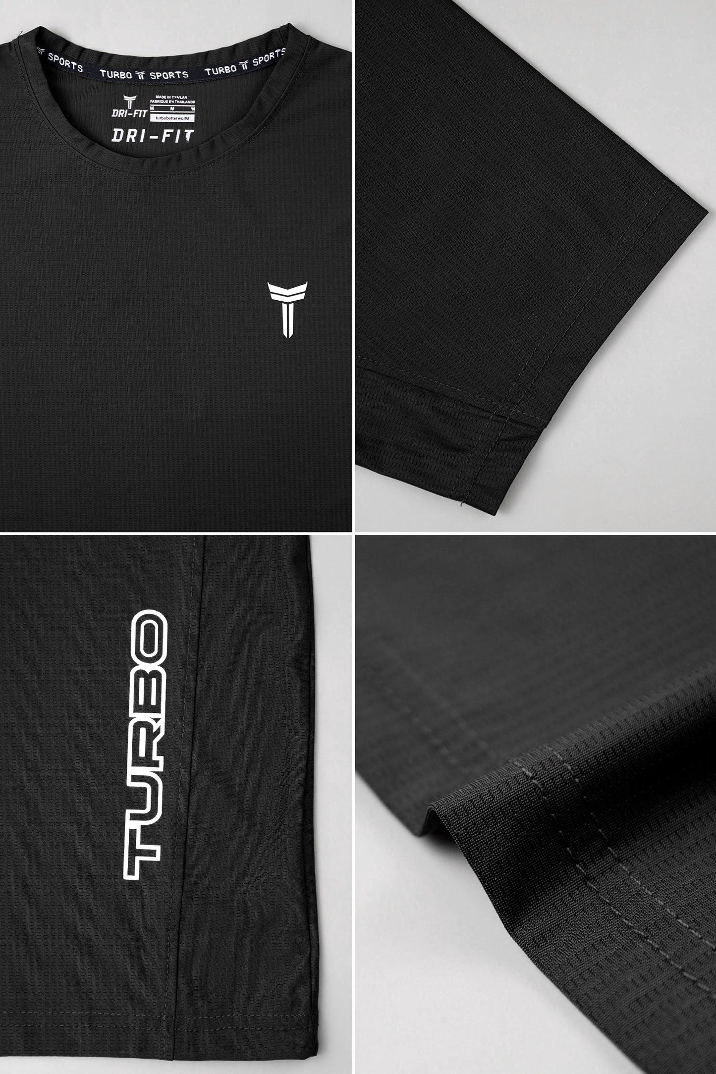 Turbo 'Street-Style' Drop-Shoulder Graphic Dry-Fit Tee In Black