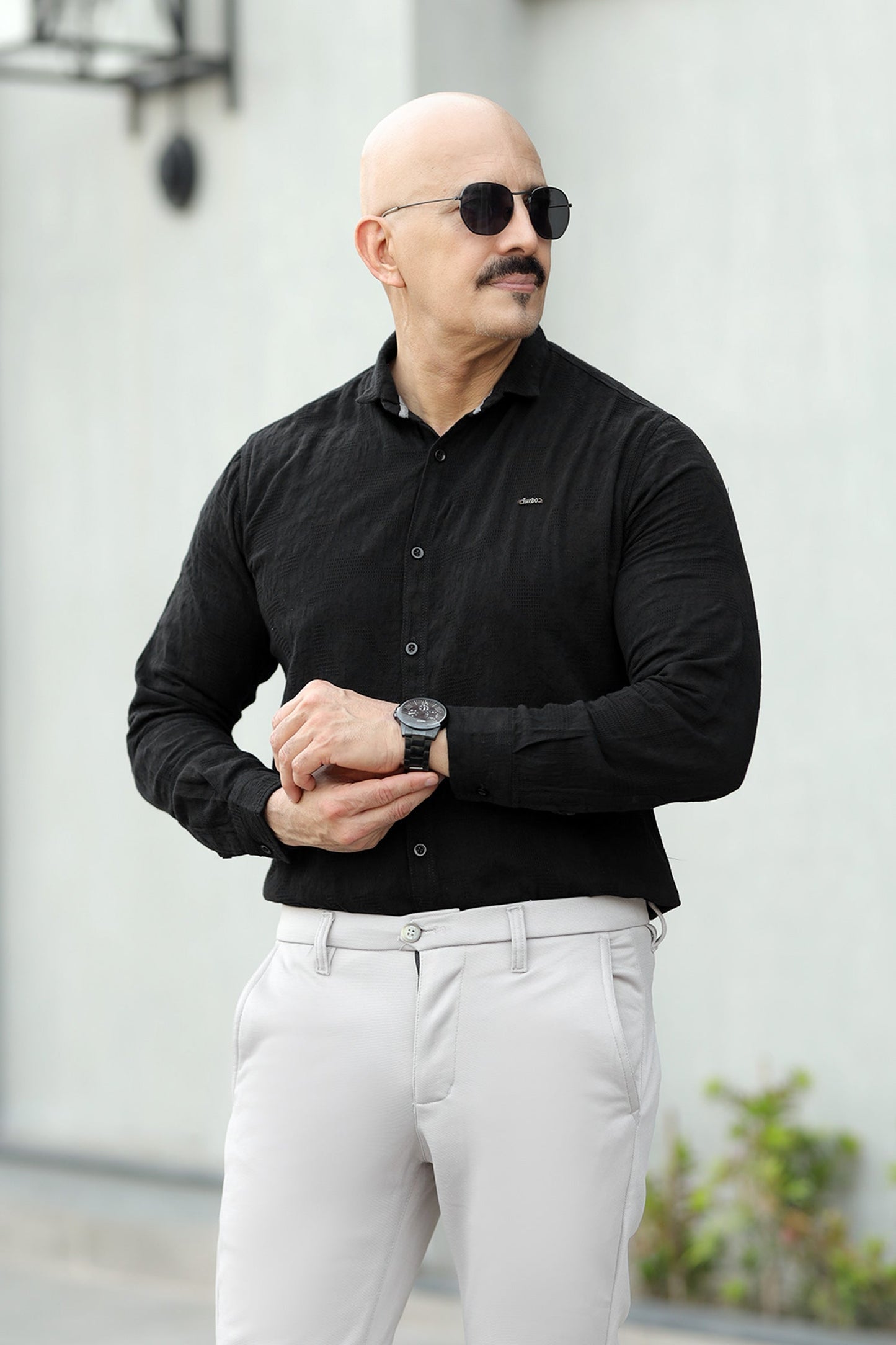 Turbo Vintage Patterend Long Sleeve Cotton Casual Shirt