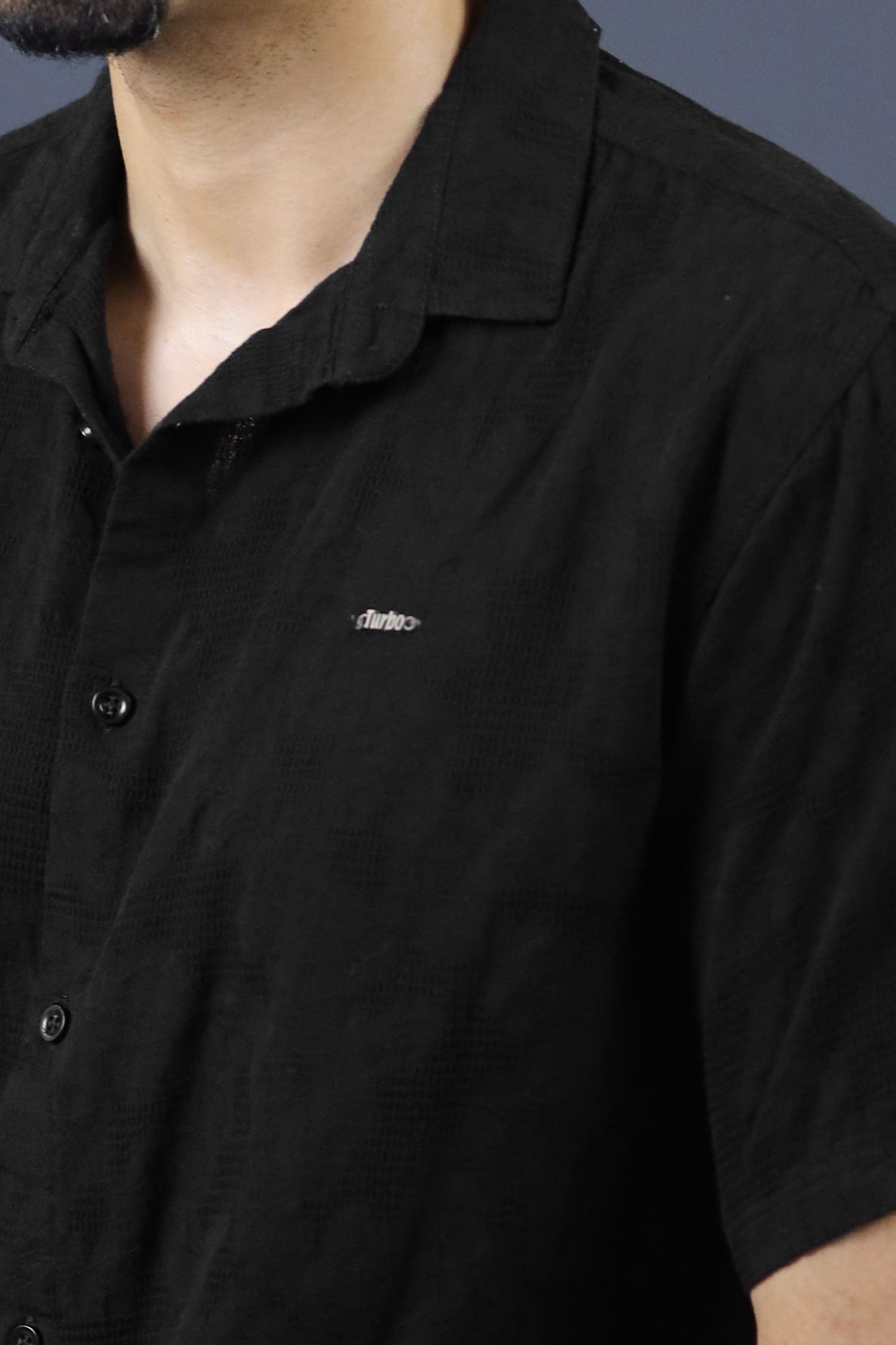 Turbo Artistic Touch Comfort Casual Shirt In Black