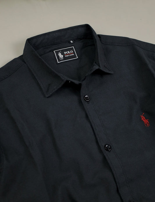 Polo Rph Lren Custom SlimFit Casual Shirt In Black