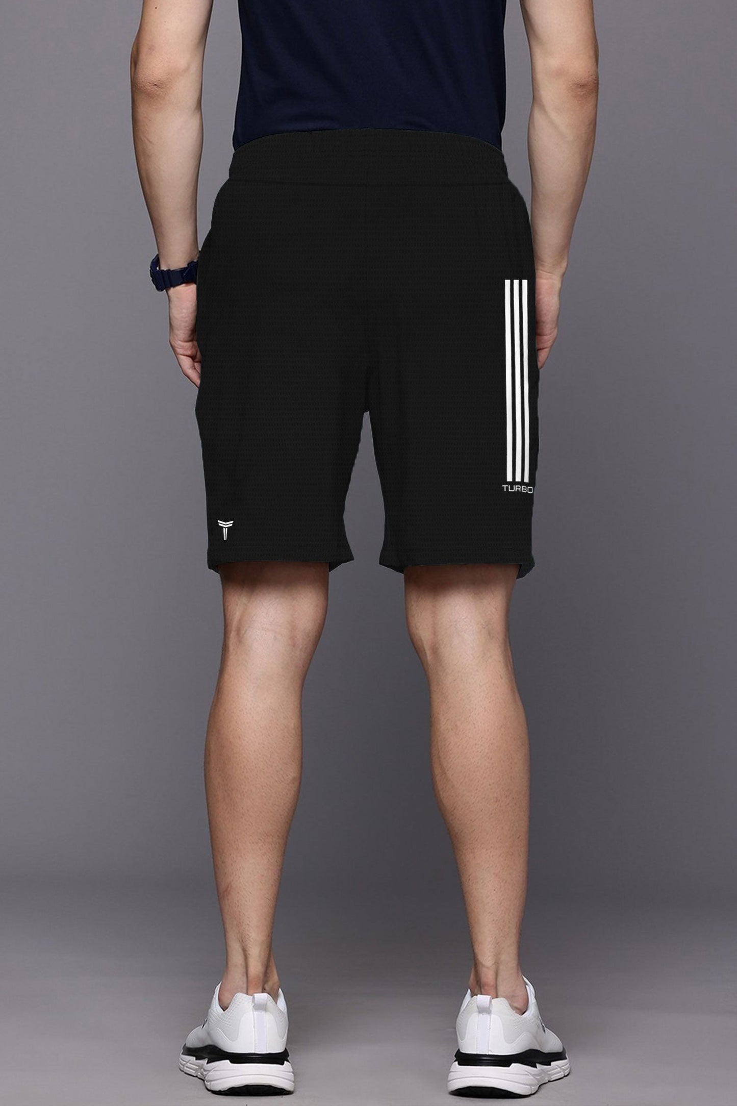 Turbo Trackside Triple Stripe Big Size Dry-Fit Men's Shorts