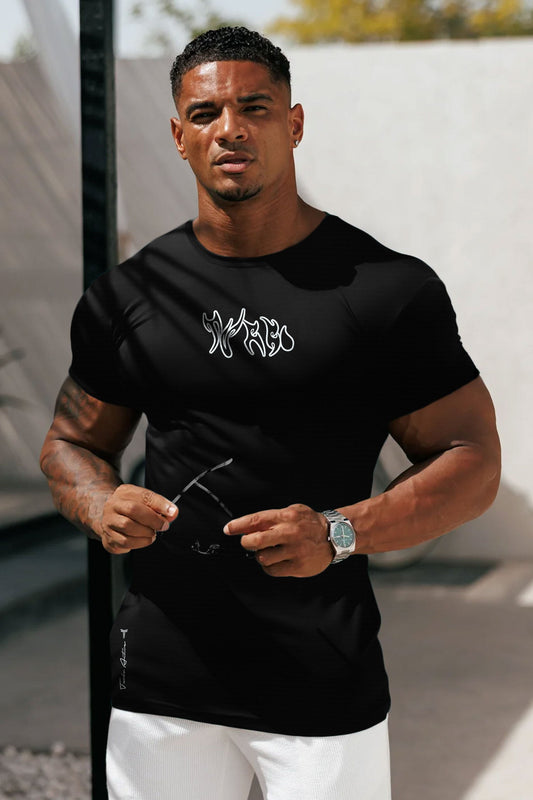 Turbo 'Action-Ready' Graphic Mesh Dry-Fit Tee In Black