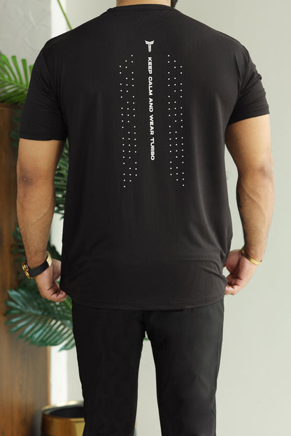 Turbo Motivational Quote ClimaCool Dry-Fit Tee In Black