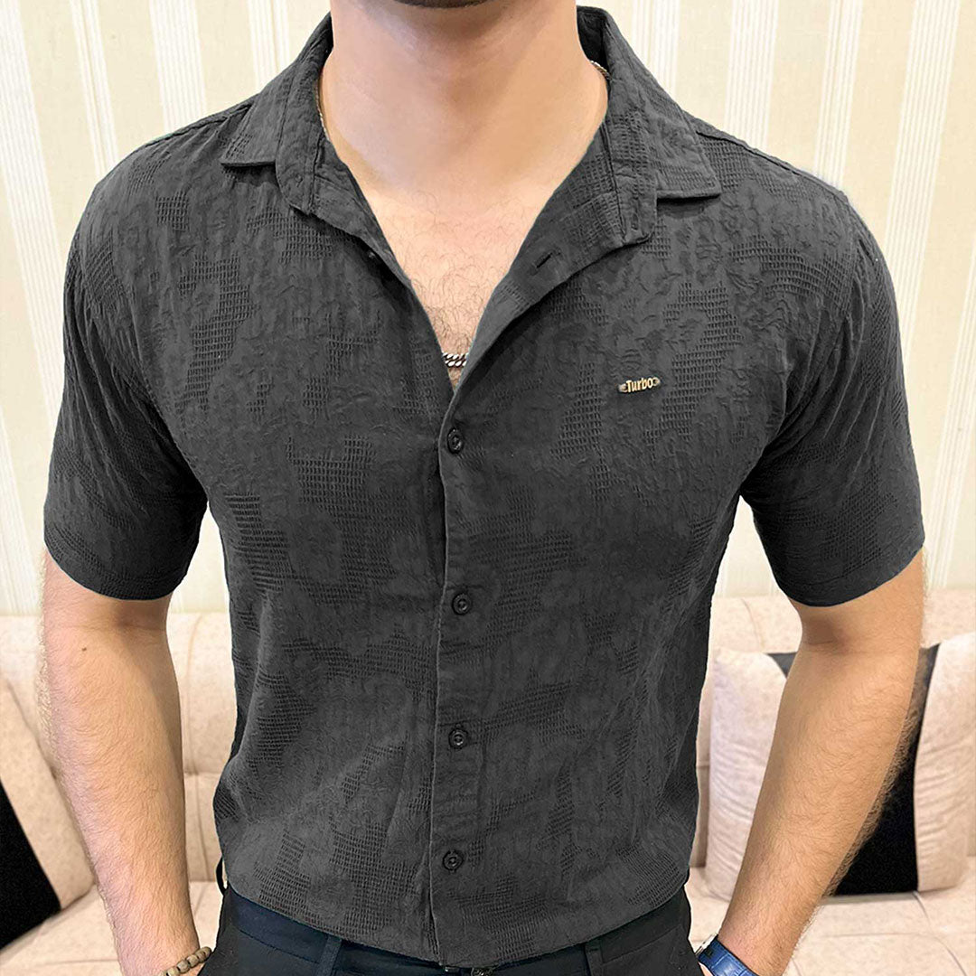 Turbo Artistic Touch Comfort Casual Shirt In Black