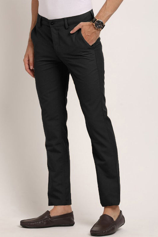Turbo Urban Executive Slim Fit Cotton Pant In Black