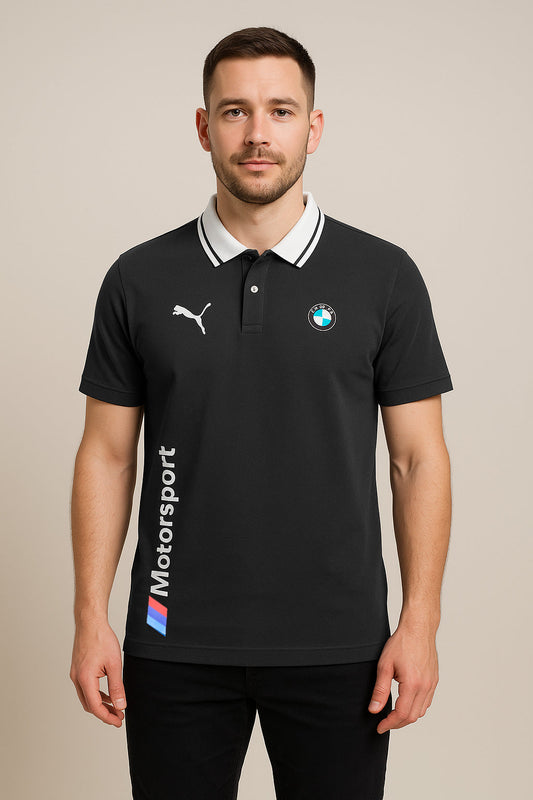 Pma BMW M Motorsports Edition Men's Polo Shirt In Black