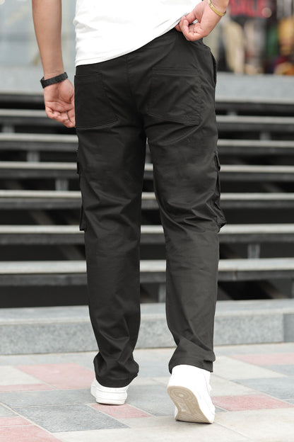 Turbo 'Recon' Division Zip-Detail Loose Bottom Cargo Trouser In Black