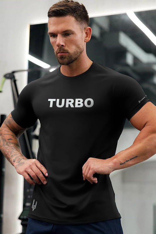Turbo 'The Running Club' Performance Dry-Fit Tee In Black