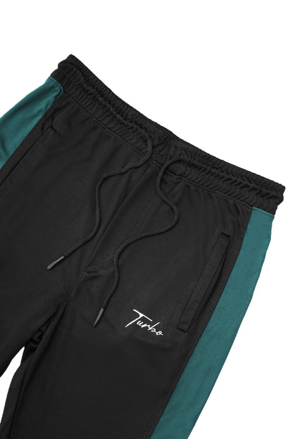 Turbo Color-Block Pannel Quick-Dry Tracksuit In Black