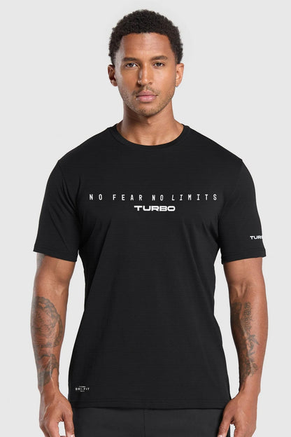 Turbo Motivational Quote ClimaCool Dry-Fit Tee In Black