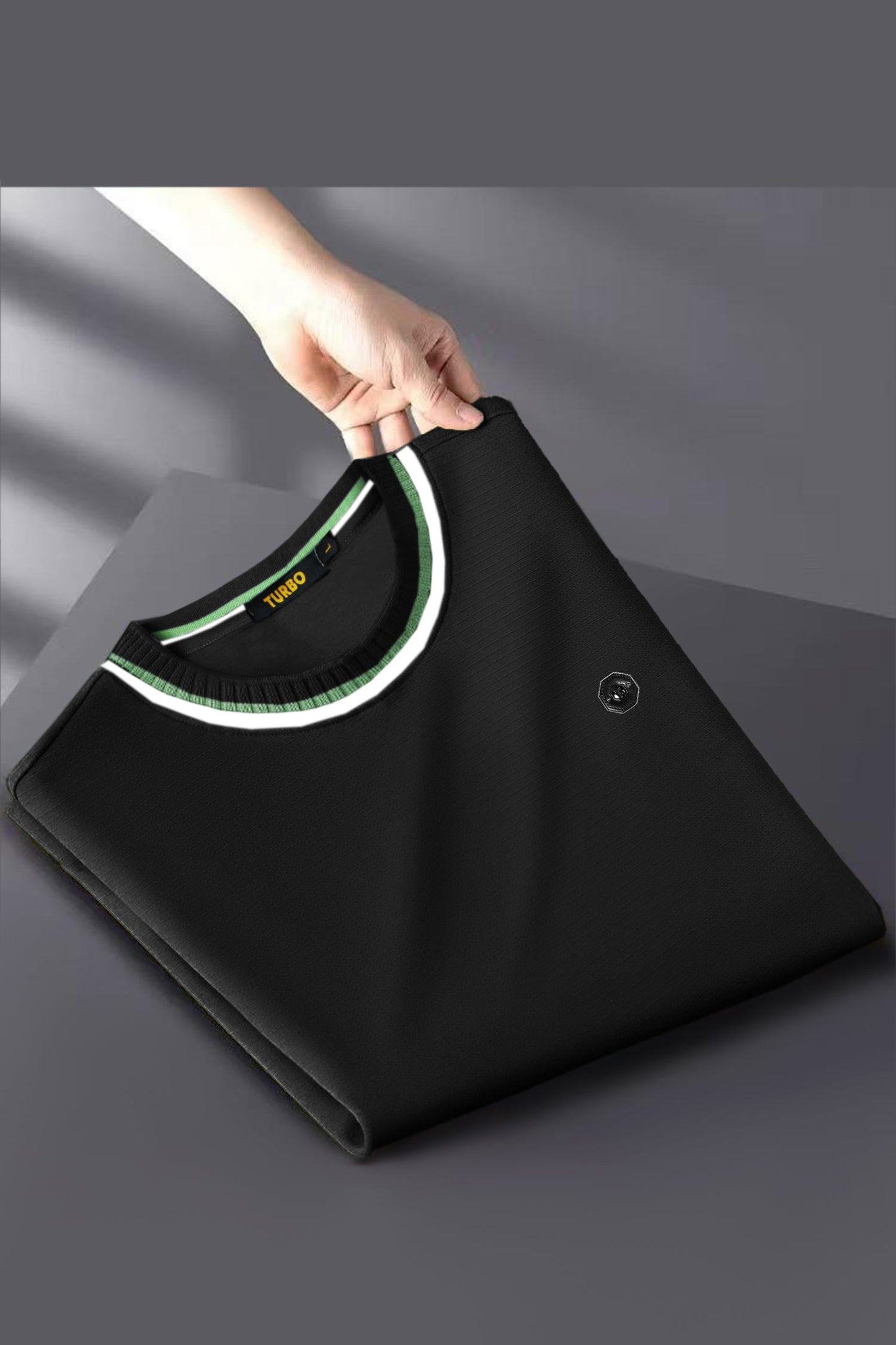 Turbo Contrast Tipping Crew Neck Tee